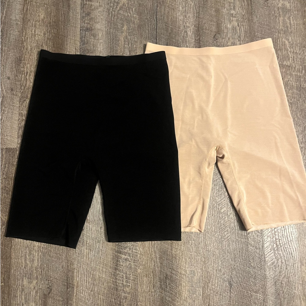SKIMS Black and Tan High Waisted Shapewear Shorts Pack of Two